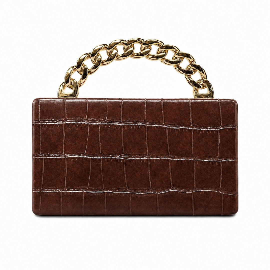 Structured Python-Embossed Handbag