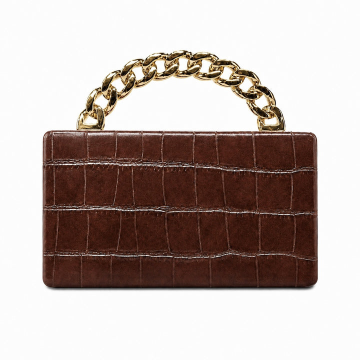 Structured Python-Embossed Handbag
