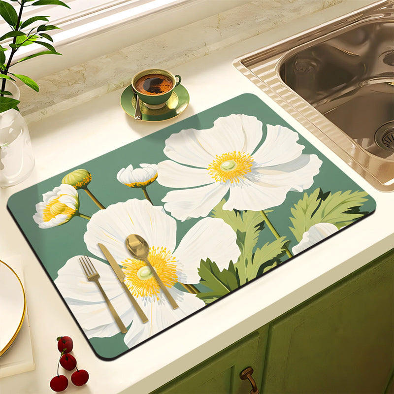 Decorative Floral Kitchen Mat