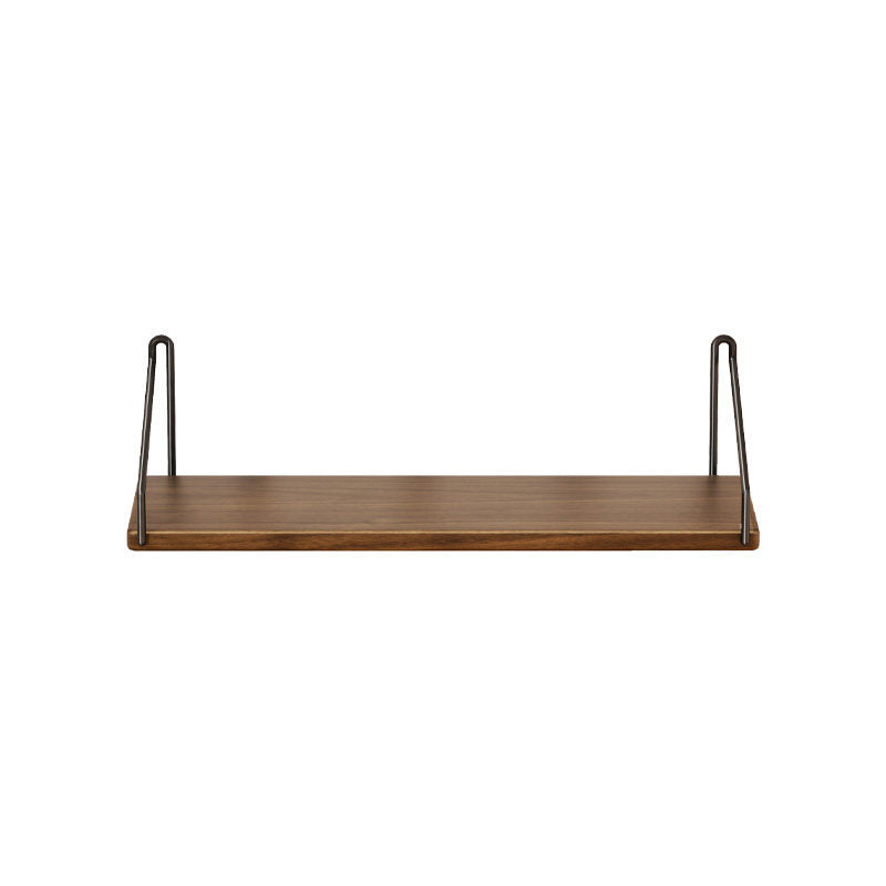 Compact Wall-Mounted Floating Shelf with Slim Metal Side Brackets