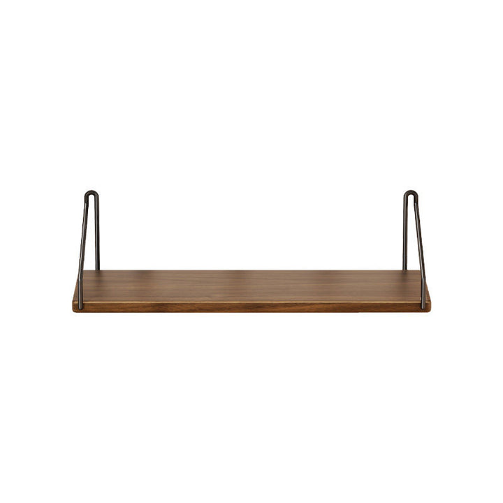 Compact Wall-Mounted Floating Shelf with Slim Metal Side Brackets