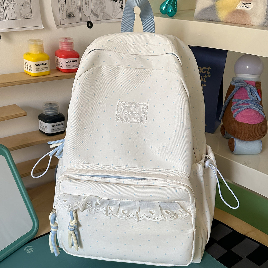 Decorative Polka Dot School Backpack Stornfield