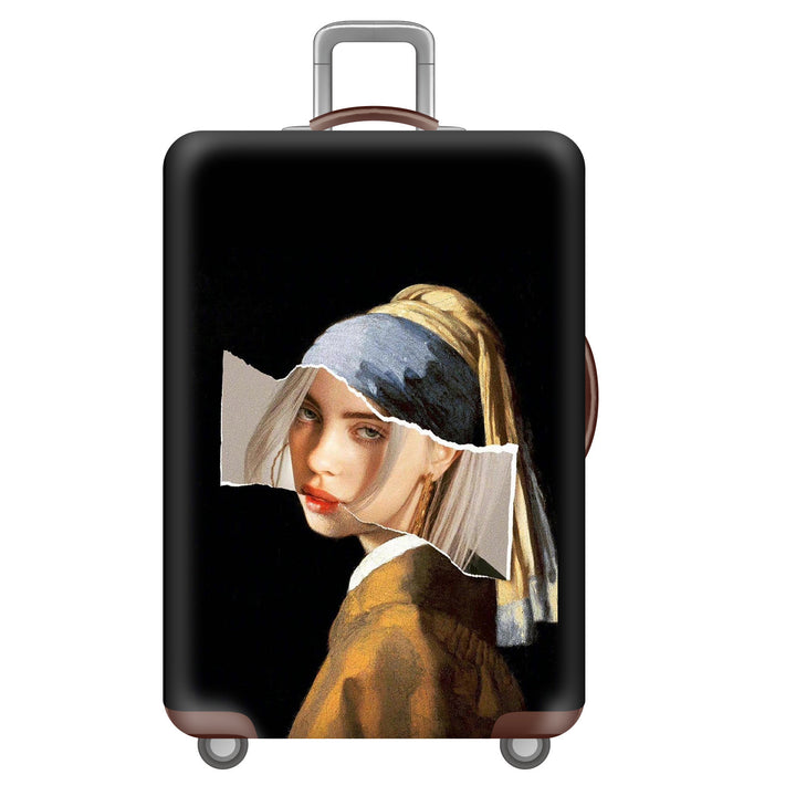 Unisex nan robust hard-shell suitcase with artistic face portrait print and 360° wheels Stornfield