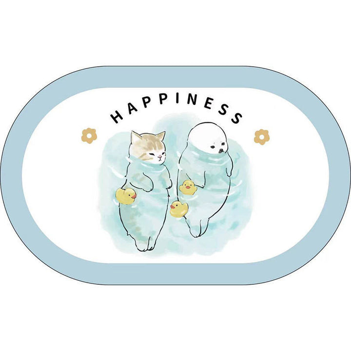 Cute Cat-Themed Plush Bath Mat