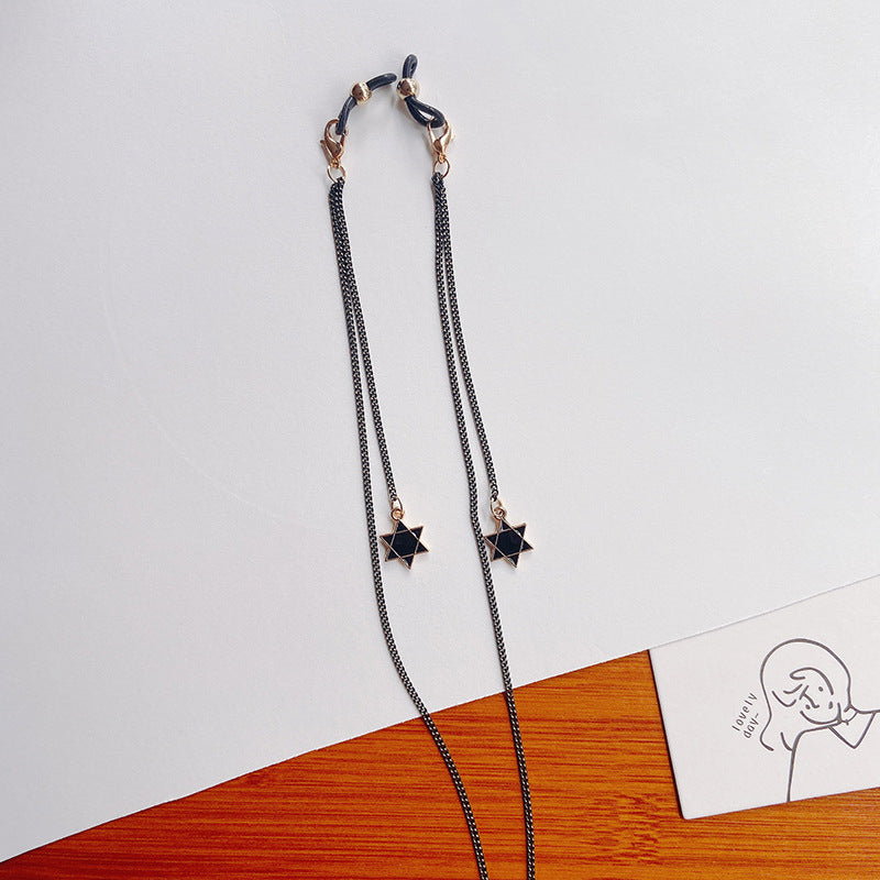 Fashionable glasses holder chain with star pendants Stornfield