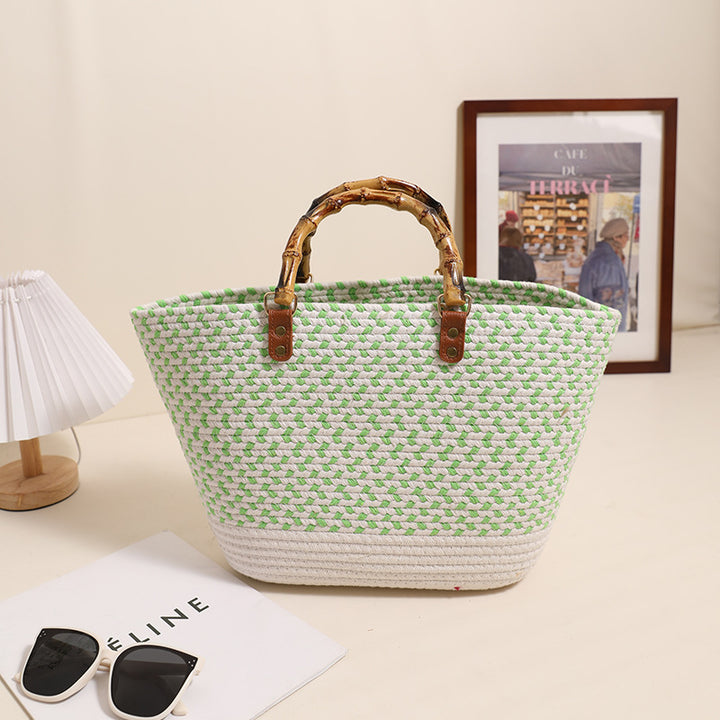 Elegant bamboo handle shopping bag Stornfield