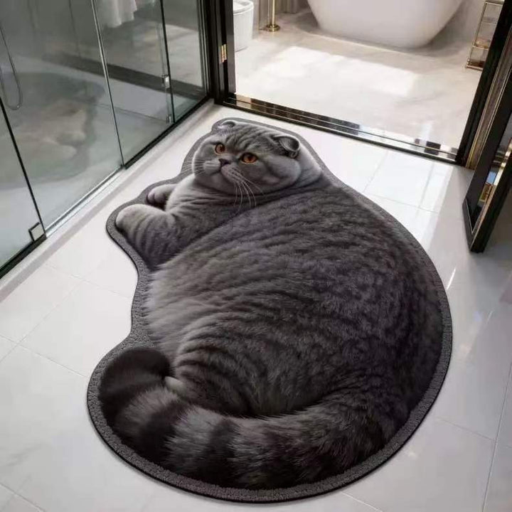 Plush Cat-Shaped Bath Mat