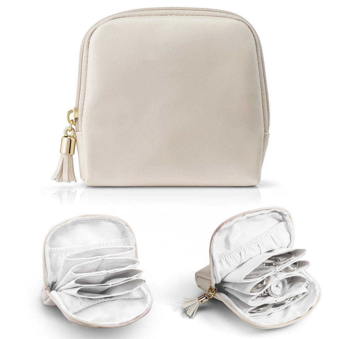 Cosmetic organizer with structured interior and elegant tassel Stornfield