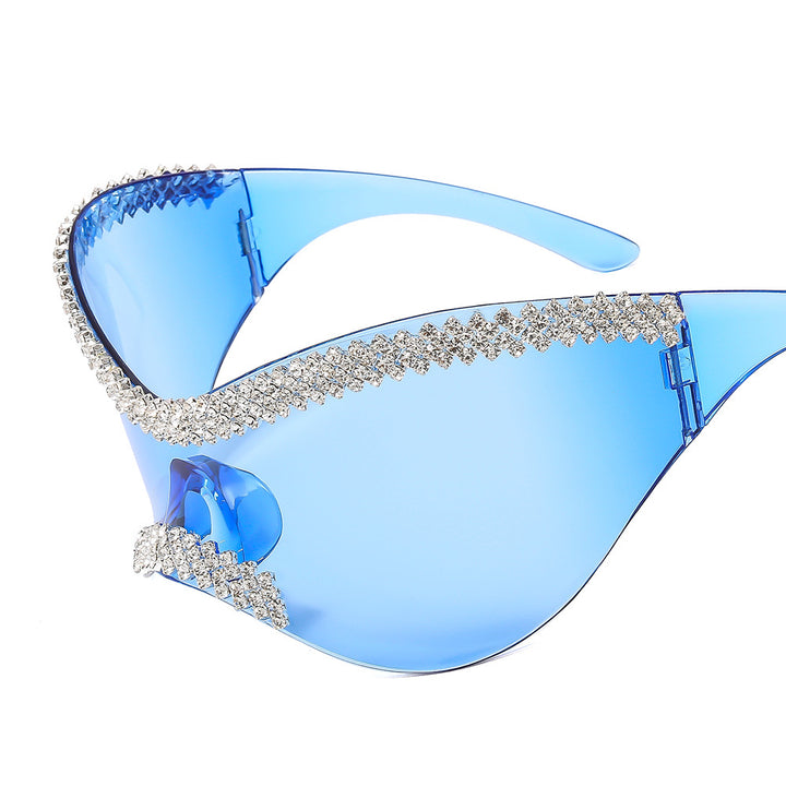 Women's Glamorous High-Gloss Sunglasses with Crystal Frame Stornfield