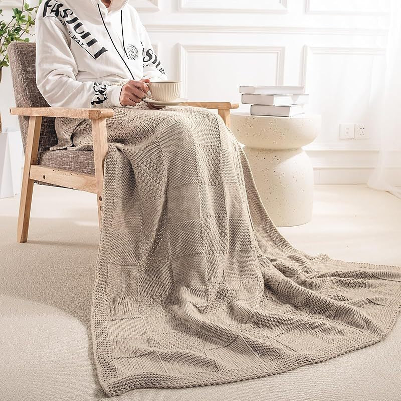Textured Knit Throw Blanket