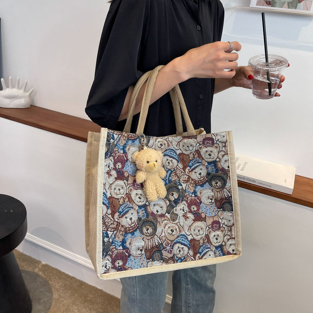 Fun Cartoon Print Tote Bag