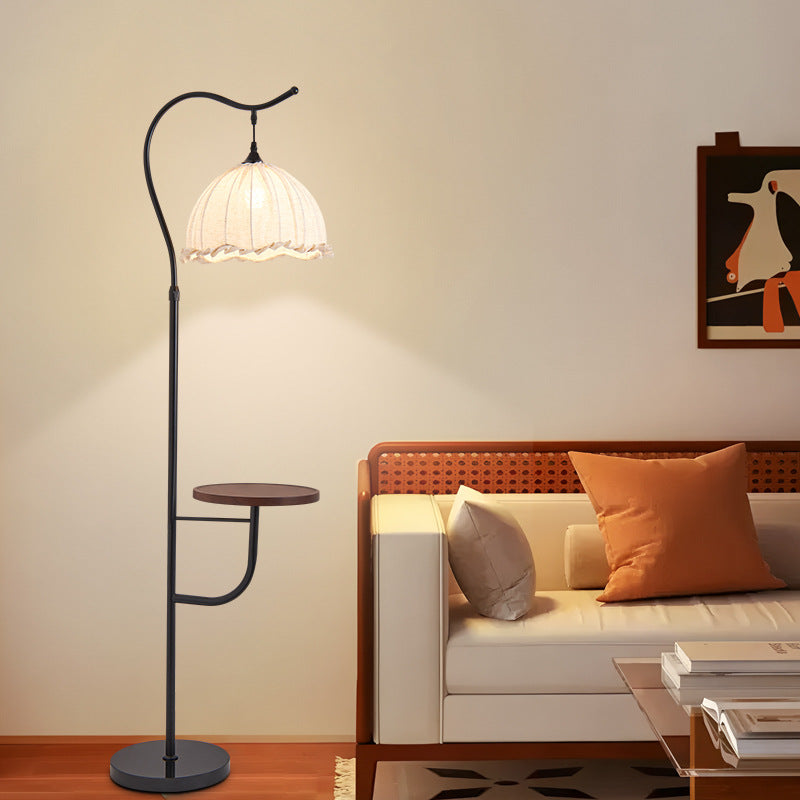 Modern Arc Floor Lamp with Side Table