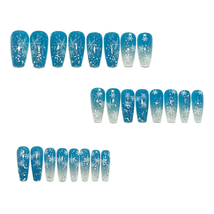 Glamorous artificial nails with winter snowflake design Stornfield