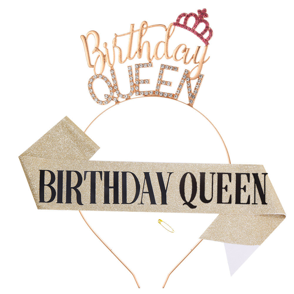 Ladies Glitter Headband with "Birthday Queen" lettering Stornfield