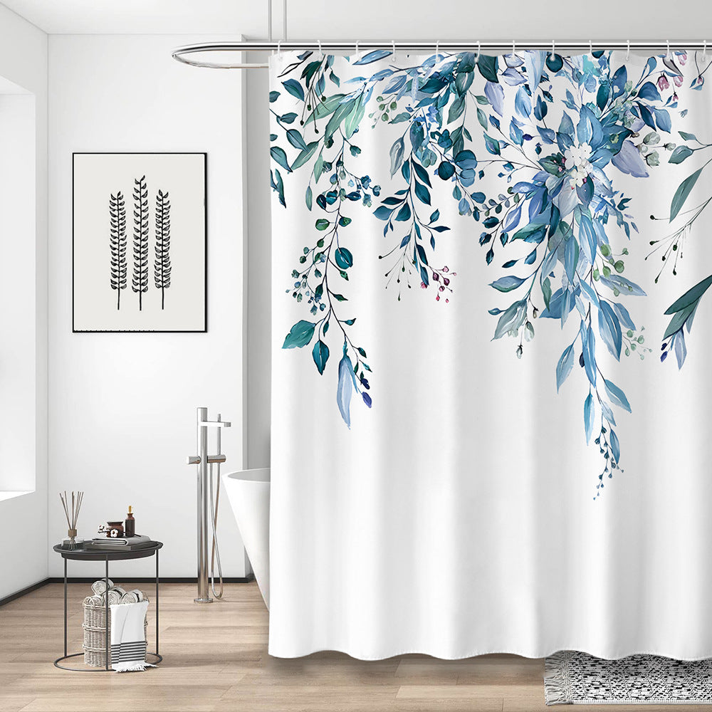 Tropical Leaf Pattern Shower Curtain Stornfield