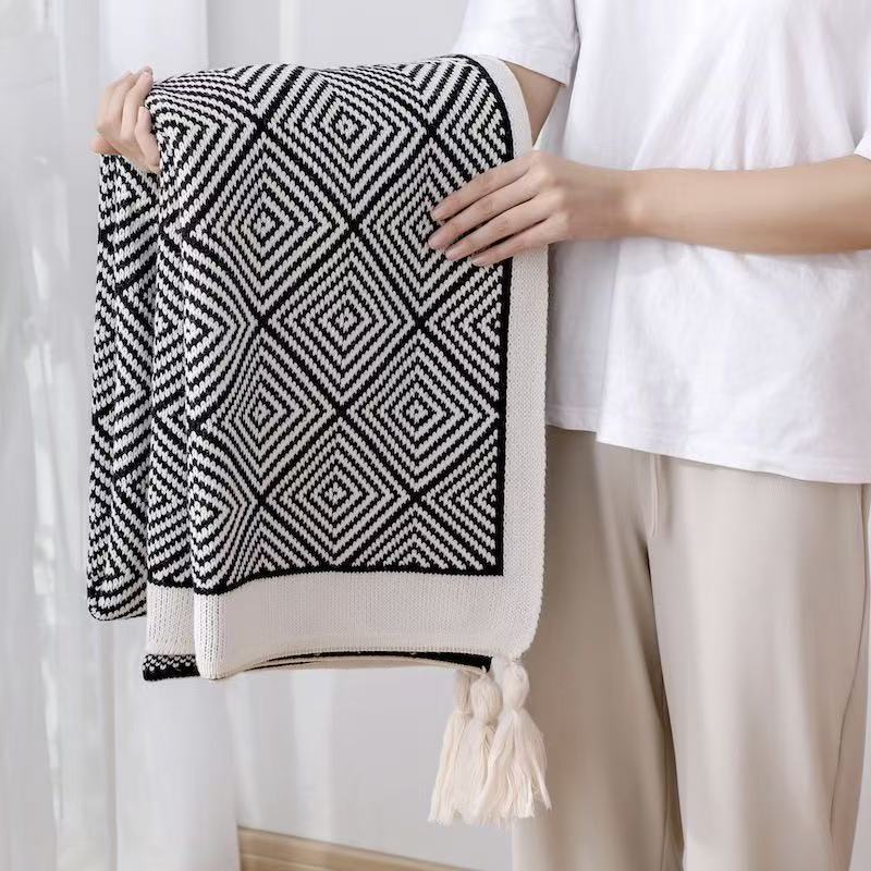 Home Decor Textured Knit Throw Blankets