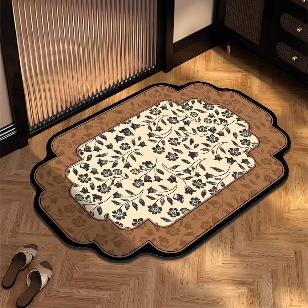 Elegant Floral Design Area Mat