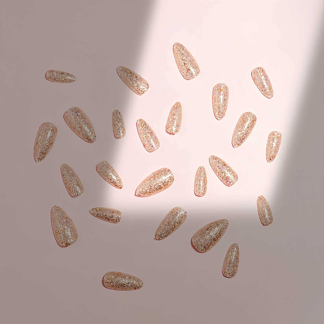 Sparkly Long Press-On Nails Stornfield