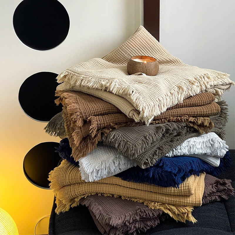 Cozy Waffle Knit Throw Blanket