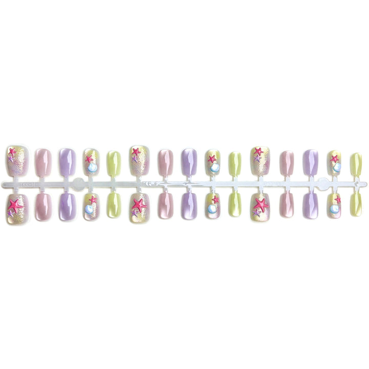 Elaborate Sea-Themed Press-On Nail Art Set