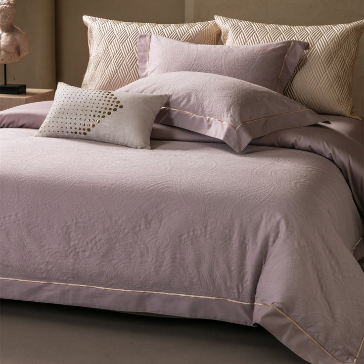 Luxury Quilted Paisley Jacquard Duvet Cover Set