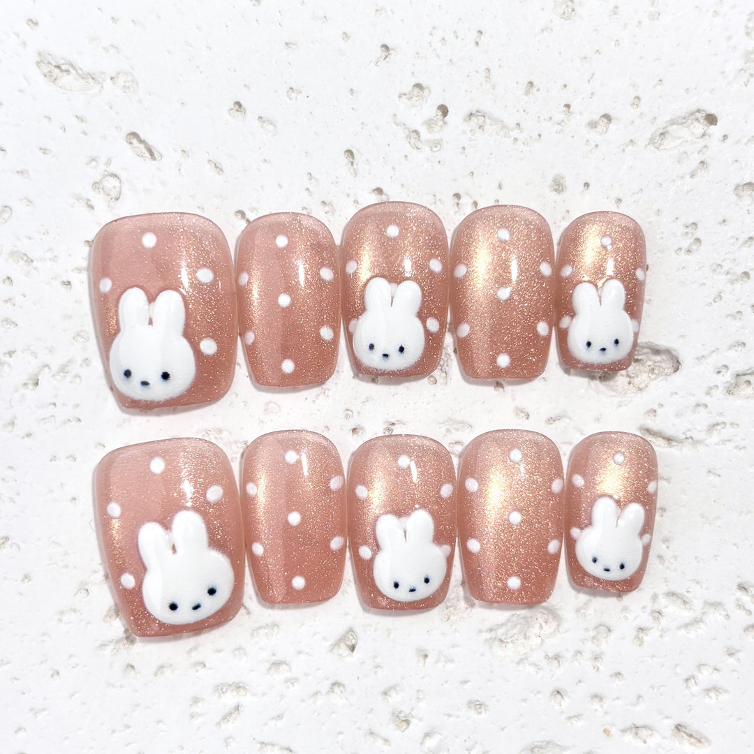 Whimsical Bunny-Themed Press-On Nail Set