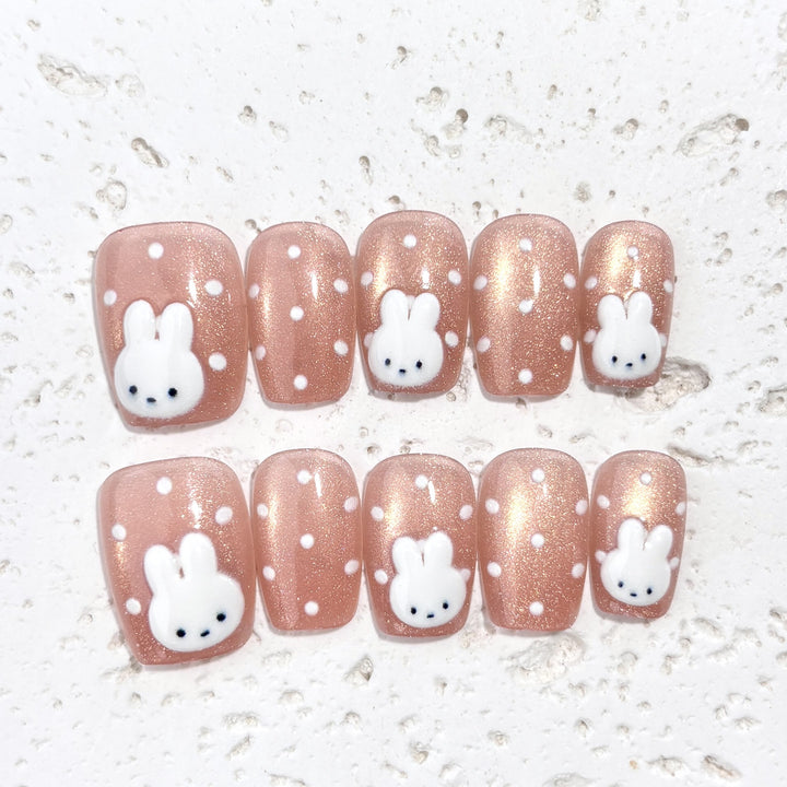 Whimsical Bunny-Themed Press-On Nail Set