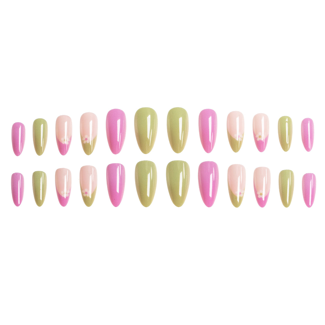 Artistic Floral Accent Nail Tips