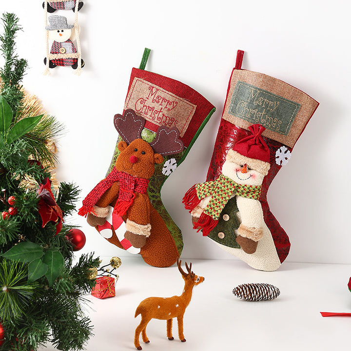 Festive Christmas stocking with loving Santa motifs Stornfield