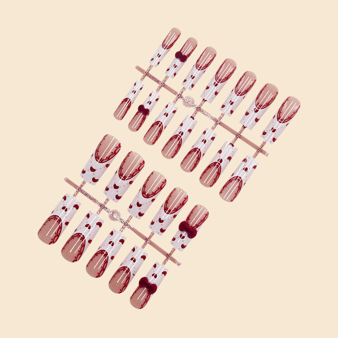 Heart-Themed Nail Art Extensions