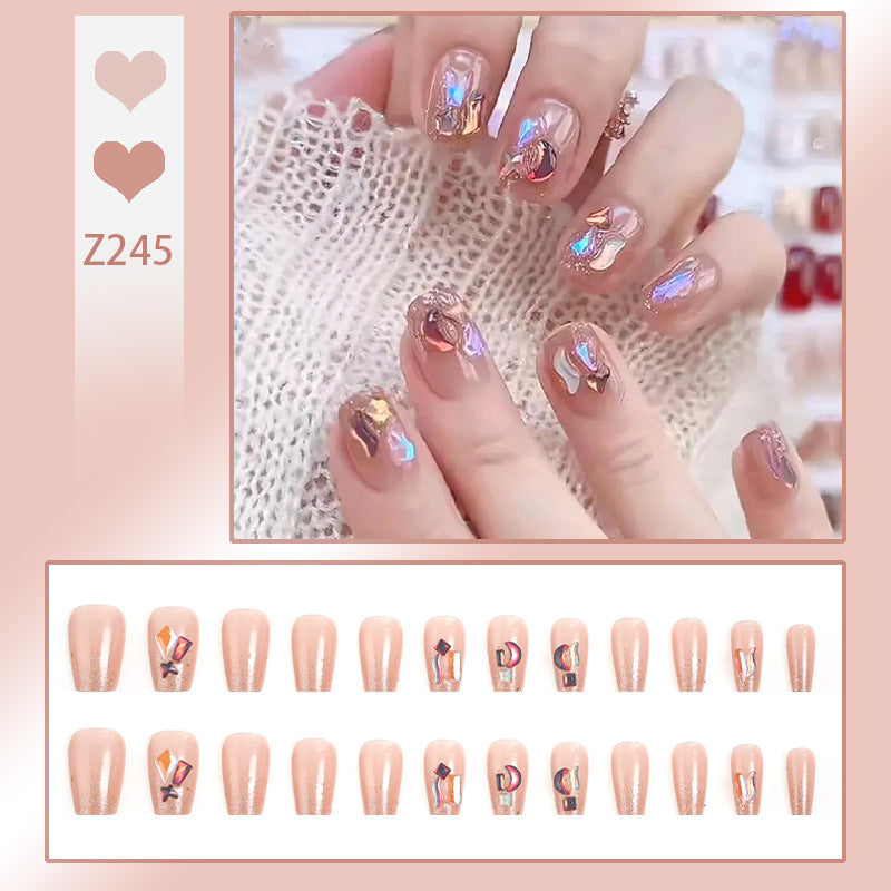 High-quality artificial nail set with glitter and holographic accents Stornfield