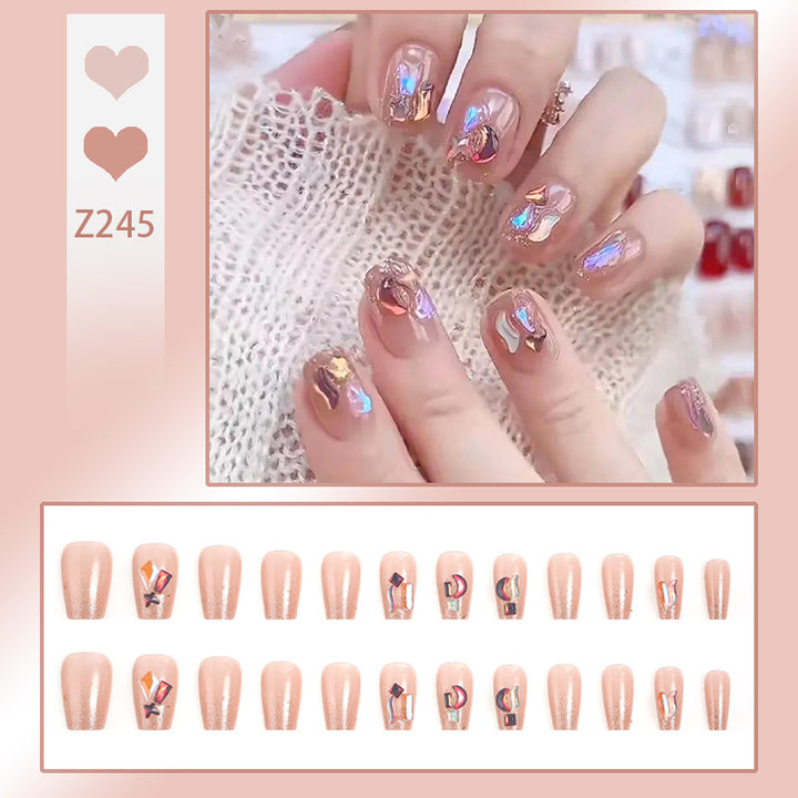 High-quality artificial nail set with glitter and holographic accents Stornfield