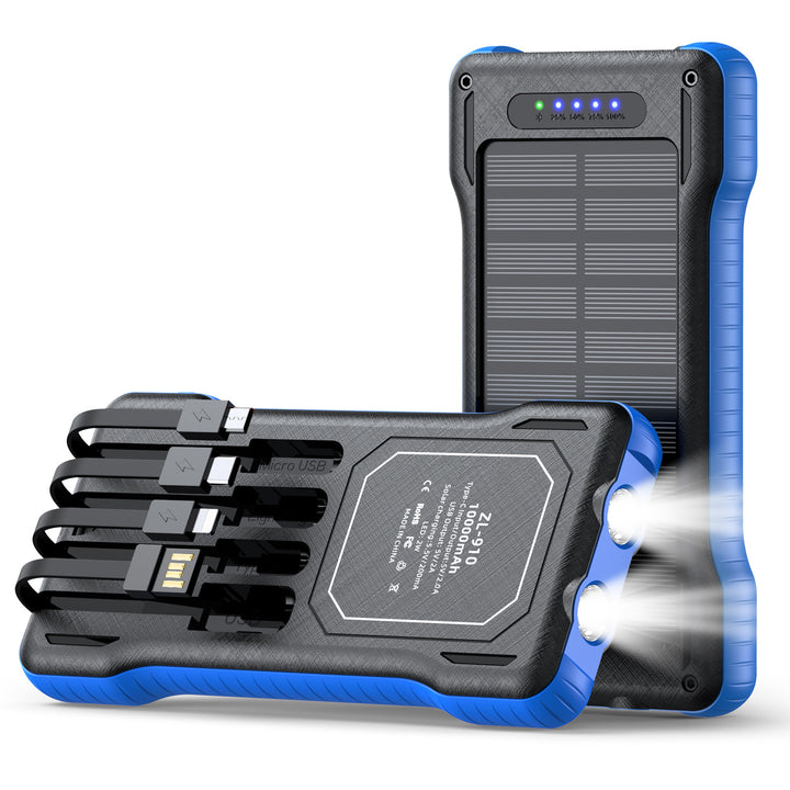 Powerful Solar Power Bank with Multifunctional Charging Cables Stornfield