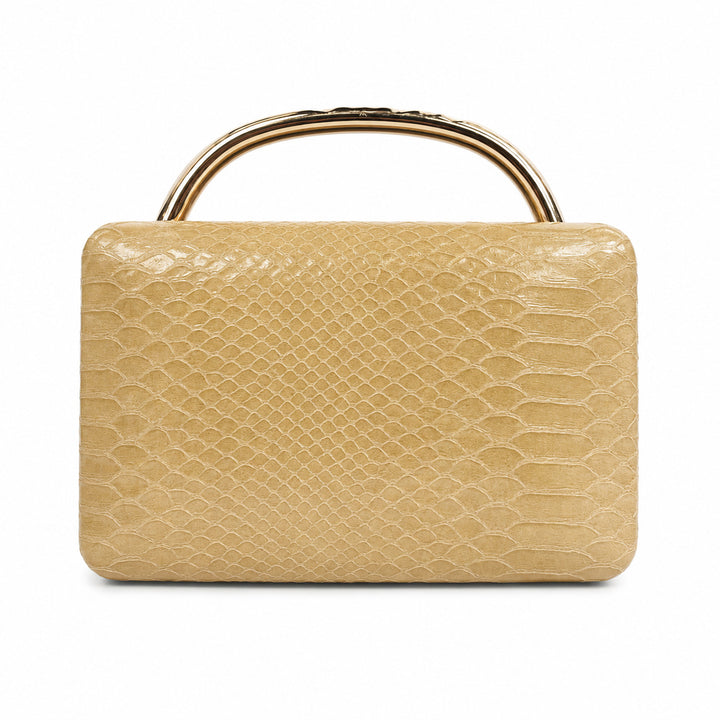 Structured Python-Embossed Handbag