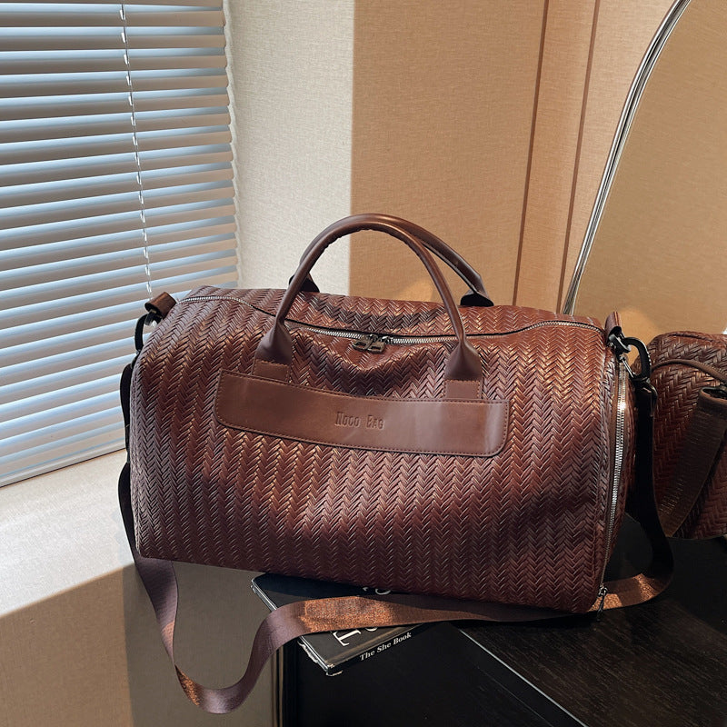 Spacious Textured Travel Duffle Bag