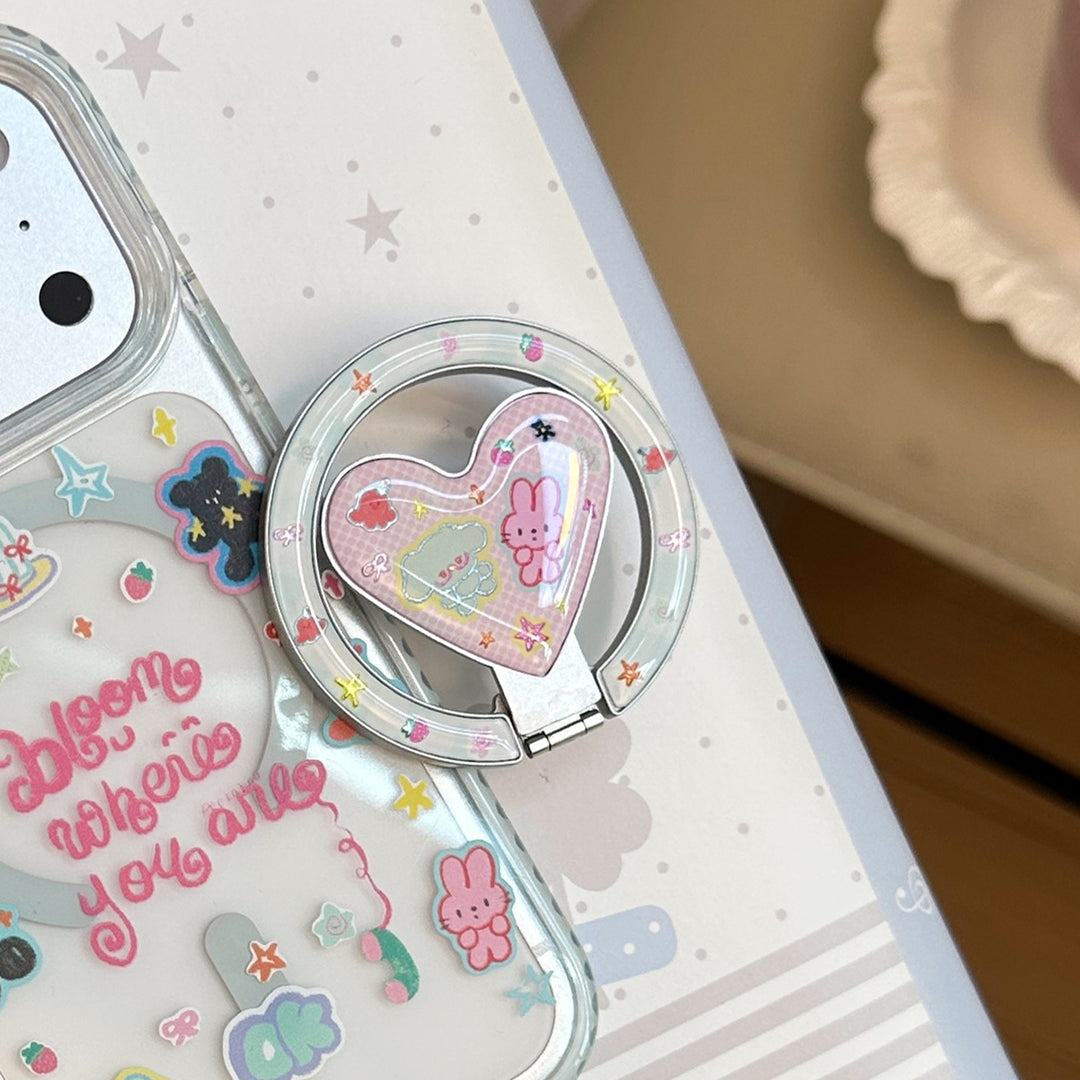 Heart-shaped Smartphone Finger Holder with Kawaii Design Stornfield