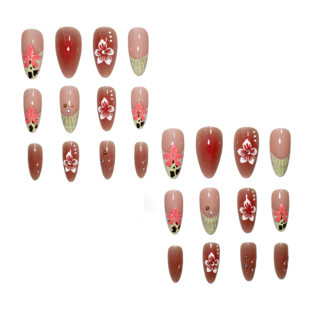 Artistic Floral Acrylic Nail Art Set