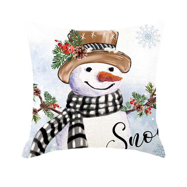 Artistic Christmas-Themed Decorative Throw Pillow