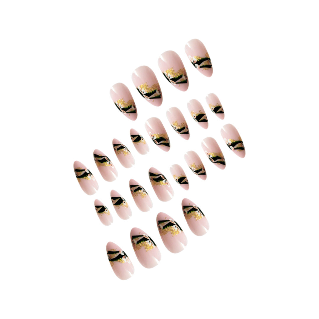 Artistic Floral Glittered Press-On Nails Stornfield