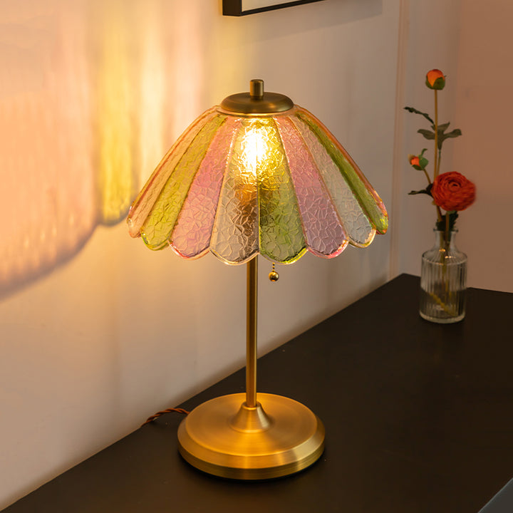 Vintage Glass Shade Table Lamp