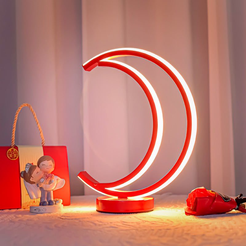 Decorative LED Moon-Shaped Table Lamp