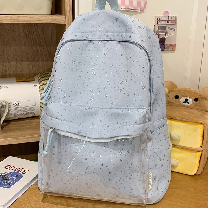 Transparent Pocket Star-Printed Backpack Stornfield