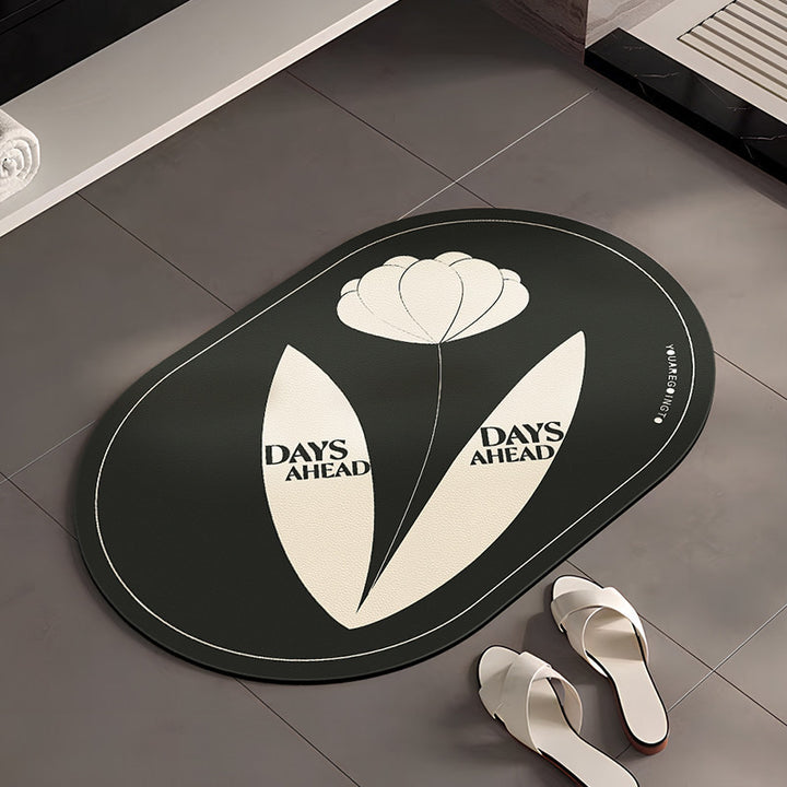 Stylish Floral-Themed Bathroom Mat