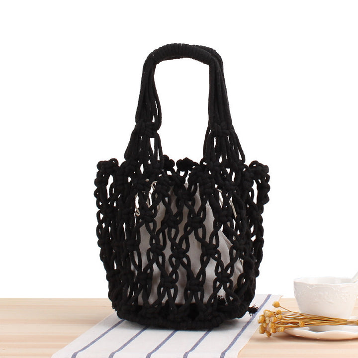 Macrame Tote Bag with Modern Mesh Design Stornfield