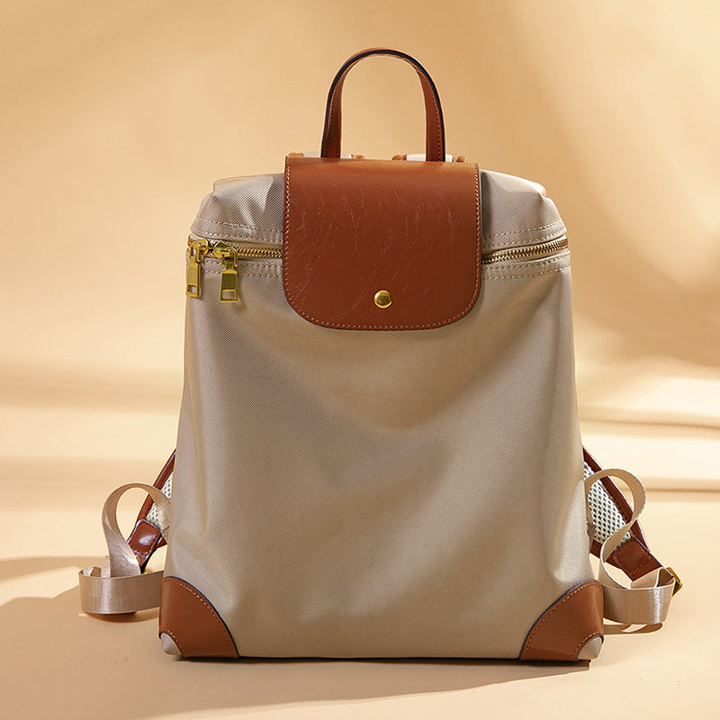 Versatile Multi-Pocket Backpack Bag with Leather Accents