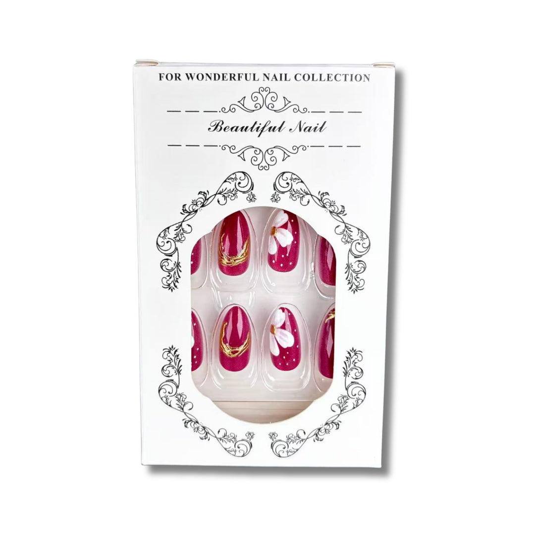 Artistic Floral Press-On Nail Art Set