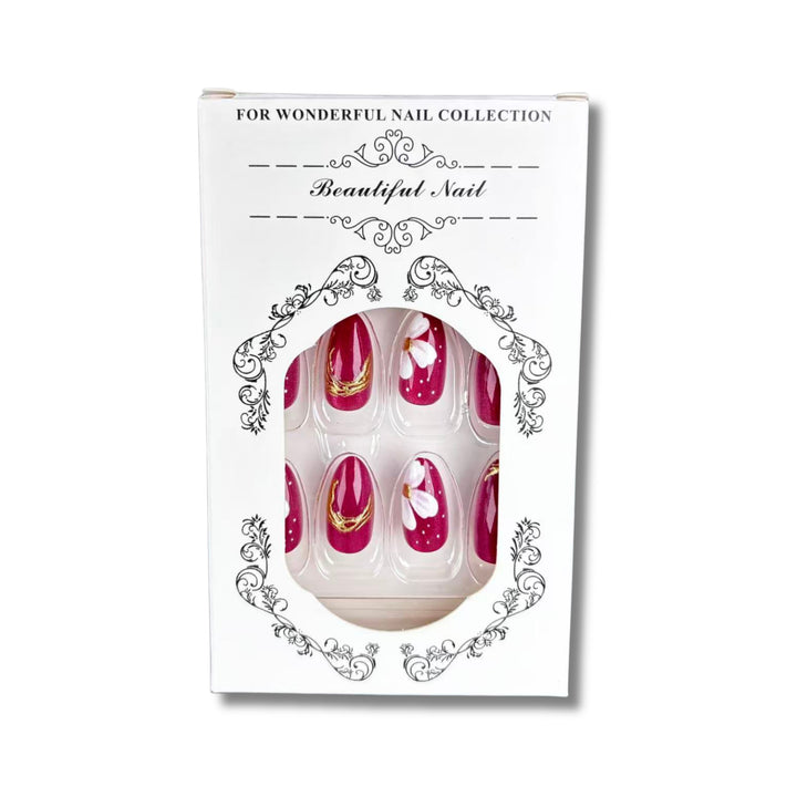 Artistic Floral Press-On Nail Art Set