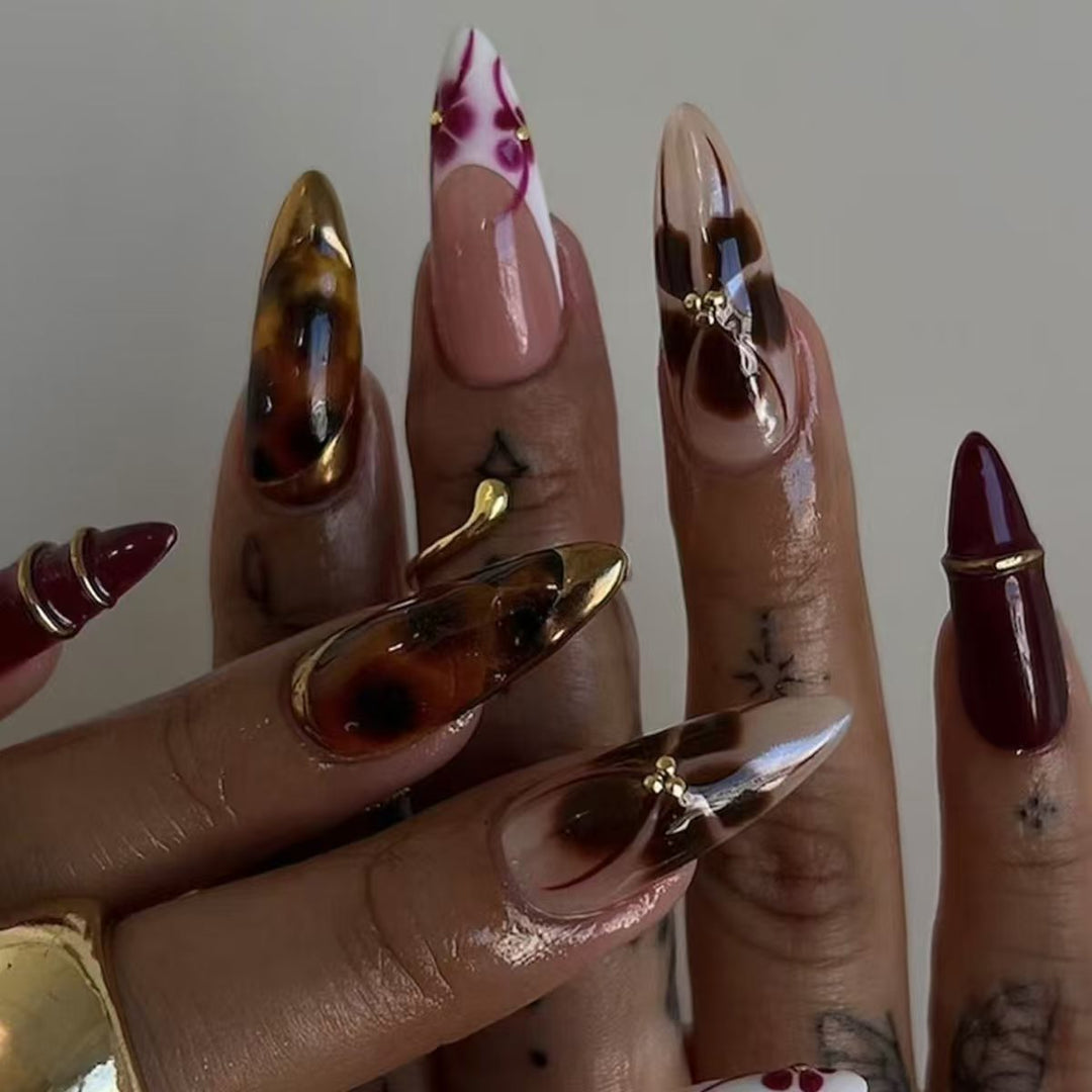 Artistic Long Stiletto Press-On Nail Extensions Stornfield