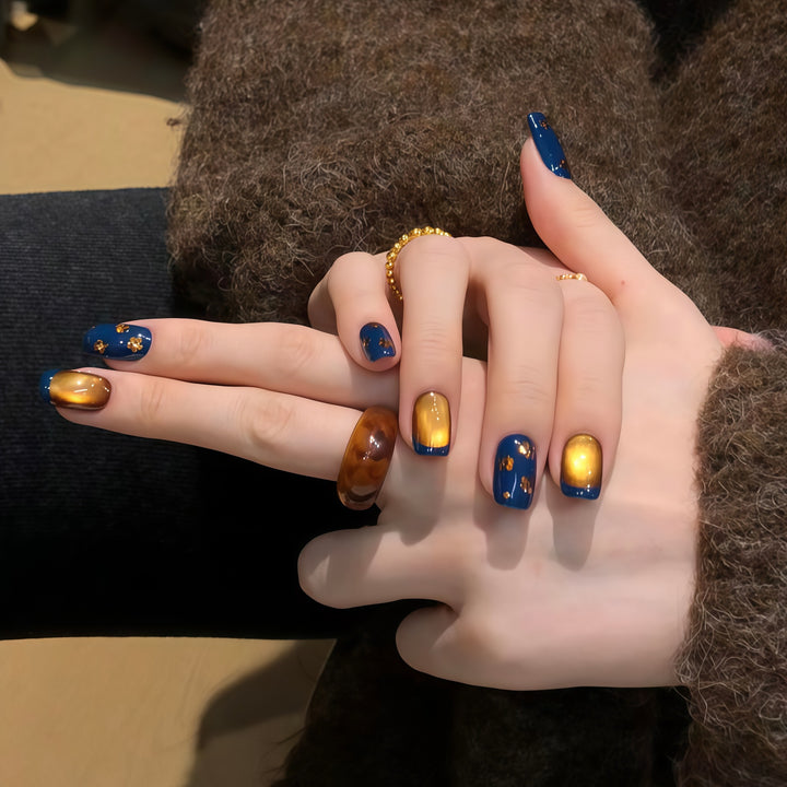 Artificial nails with elegant gradient and sparkling accents Stornfield