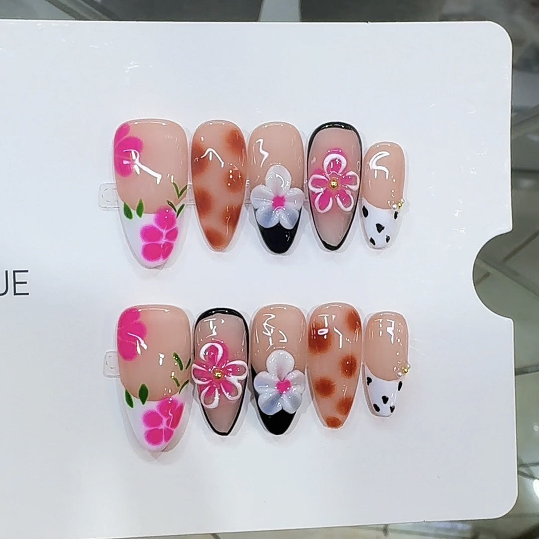 Artistic Floral Press-On Nail Set Stornfield 1787296026